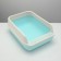 A high side toilet with a scoop and a filter, 50 x 36 x 21 cm, blue