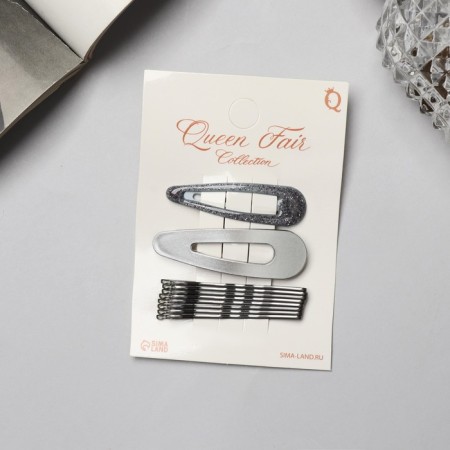 Invisible hair "Adele" (set 10 pcs) 5 cm, silver