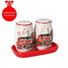 Set for spices of the Dolyan “Happy New Year”, 3 subjects: Solonka 130 ml, Listen 130 ml, stand