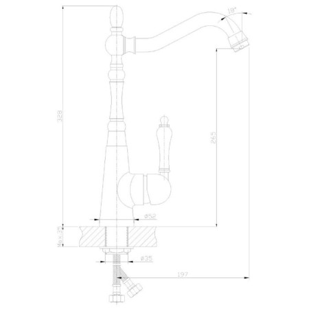Rossinka Z35-20U kitchen mixer, one-handed, with high swiveling, chrome-1