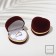 The case is velvet under the ring "Heart" 4 × 5, burgundy color with gold