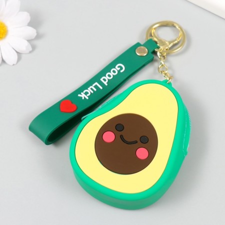 A keychain wallet with a carbine, strap of silicone "Avocado" 2.5x6.5x9 cm-1