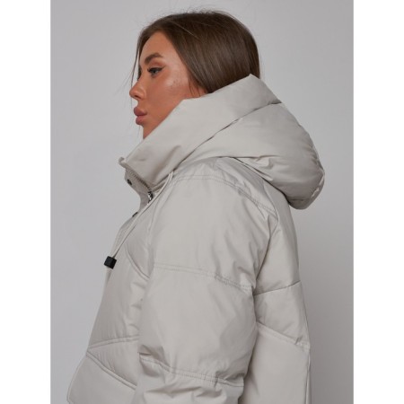 Coat insulated winter female, size 46, color light gray-18