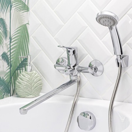 BUNNE BOOOU B8290-18F bathtub, two-wound, shower watering can and hose, chrome-1