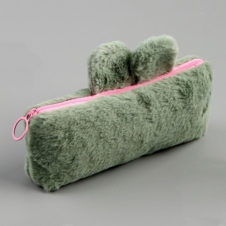 Penal school soft "crocodile", 20x8 cm, plush, green-5