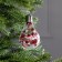 Christmas ball "cones with red tinsel", batteries, 5 LED, glow white