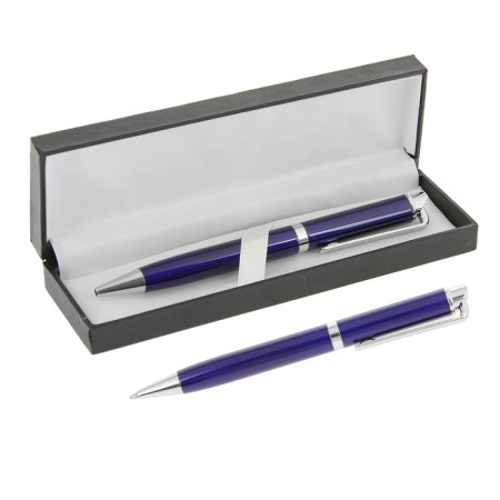 Gift handle, ball "espresso" in the leatherette case, rotary, blue, with silver