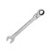 Combined rattling key Matrix 14871, CRV, articulated, mirror chromium, 19 mm