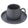 A set of cups with saucers Tkano Essential, 120 ml, 2 pcs, dark gray color
