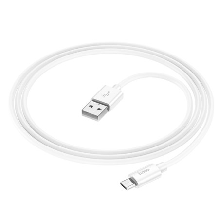Hoco X87, MicroUSB - USB, 2.4 A, 1 m, silicone braid, white-3