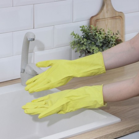 Gloves of household rubber shares, size XL, 40 g, color mix-1