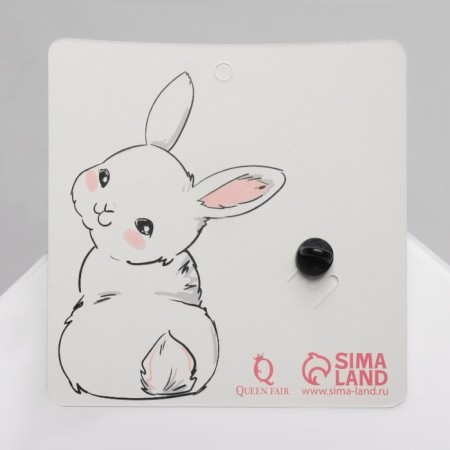 Bunny icon with a camera, white-pink color in ferrous metal-4