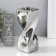 Ceramics candlestick per 1 candle "bend" d = 3.5 cm silver 6.5x6.5x17.5 cm