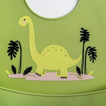 Blooper for feeding "dinosaur" silicone with pocket, green color-3