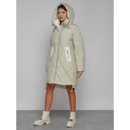 Coat insulated winter female, size 46, color light green-6