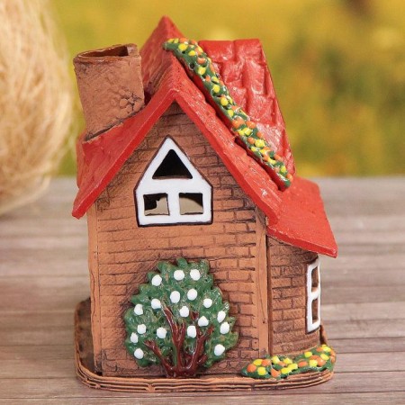 Aroma lamp house "Fear", 12 cm, handmade, mix-3