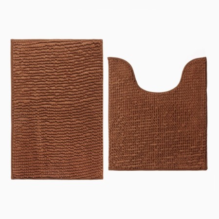 Set of bathroom rugs Ethel Bukley Color Coffee 2 pcs, 38x58 cm, 48x38 cm