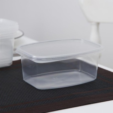 Set of containers, 500 ml, 13.8 × 10.2 cm, 5 pcs, with a lid, the color is transparent