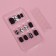 Black overhead nails, 12 pcs, with adhesive plates, soft square shape, black/white color