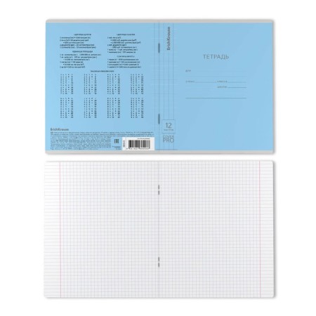 Notebook 12 sheets in the large cage of Erichkrause "Coverpro Classics", with a plastic cover, 5V, mix-6