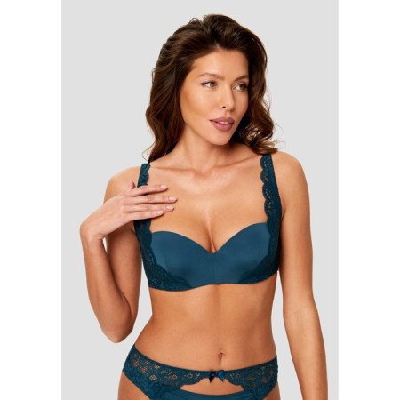 Women's bra-braid, size 75E, dark green color-1