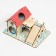Complex-site for rodents with 2 houses and a hill, plywood, 19 x 14 cm