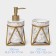 Savanna bathroom set "Geometric", 3 items (soap dish, soap dispenser 290 ml, glass), white color