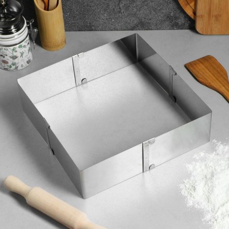 Baking form with “square” size adjustment, h -8.5 cm, 16x16 - 28x28 cm-2