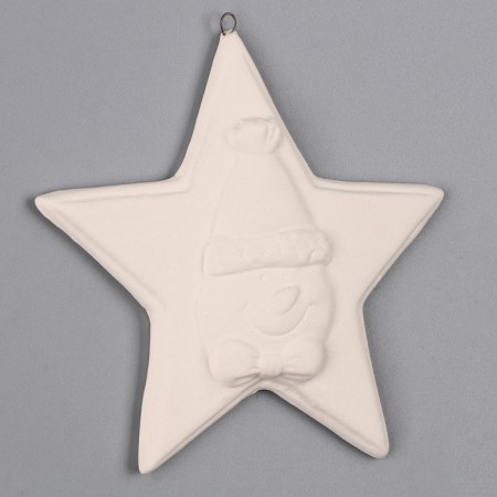 Christmas tree decoration for coloring "Star with a snowman", with a suspension-2