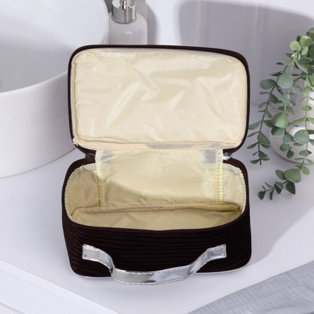 Lightning cosmetic bag, brown color-3