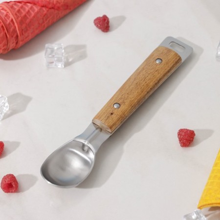 A spoon for ice cream “Lumberjack”, stainless steel, chrome color