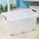 Container for storage with a lid, 50 l, 61 × 39 × 32 cm, on wheels, the color is transparent