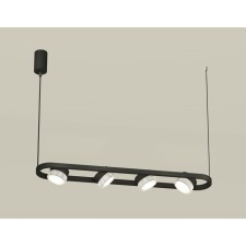 A set of suspended rotary lamp with composite crystal Ambrella Light, Traditional Diy, XB9164200, 4XGX53, black sand, transparent