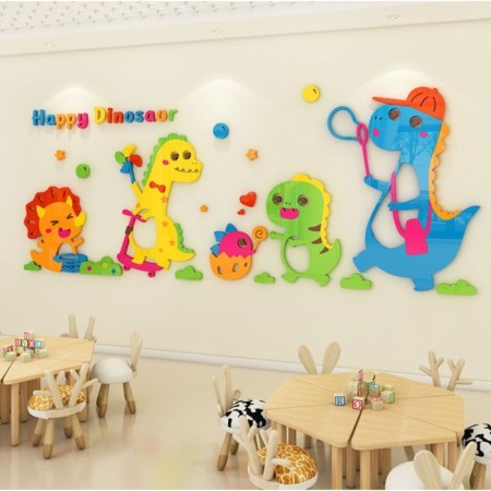 Interior stickers "dinosaurs", children's decor on the wall, panel 160 x 60 cm