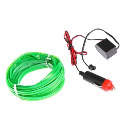 Cartage neon thread for lighting salon, feeder 12 V, 7 m, green power adapter-2