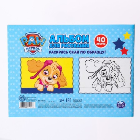 Album for drawing A5, 40 sheets 100 g/m², on paper, puppy patrol-2