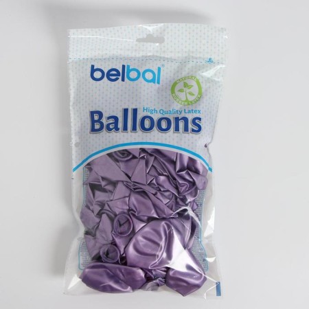 Latex ball 14 ", chrome Glossy, purple, set of 50 pcs.-1