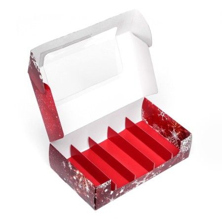 The box is folding, under 5 eclairs “snowflakes”, 25.2 x 15 x 6.6 cm-9