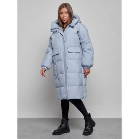 Coat insulated winter female, size 50, blue color-2