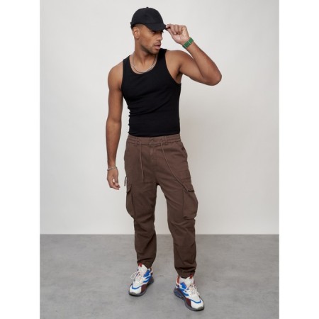Cargo jeans men, size 44, brown color-10