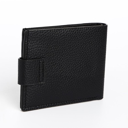 Male purse on a magnet, department for bills, for cards, black color-1