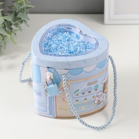 Piggy bank Metal with a lock "Sweets" mix 13x12.5x12 cm-2
