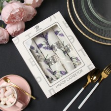 A set of napkins with a decorative. Rings Ethel Lavender 40x40 cm - 4 pcs, 100% HL, sarzha