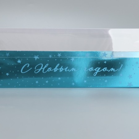 Box for confectionery with PVC “Happy New Year”, 30 x 8 x 11 cm, new year-3