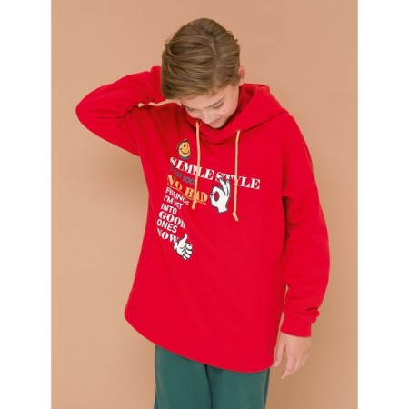 Sweatshirt for boys, height 134 cm, red color-5