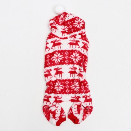 Kombinson "Deer" with a hood, size S (DS 25 cm, OG 35 cm, Osh 25 cm), red-10