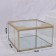 Great organizer for storage, with a lid, glass, with a mirror -bottom, 1 section, 15 × 15 × 8.5 cm, the color is transparent/copper