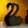 Kashpo "Swan", 17.5x11x24.5 cm, oak, black