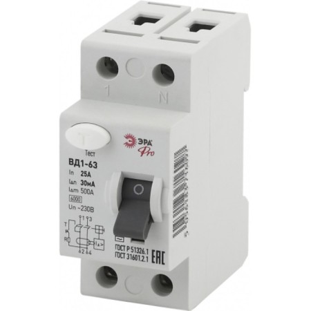Protective shutdown device Era Pro No-902-24 VD1-63 2P 25A 30A