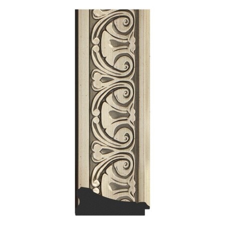 Mirror with engraving in the baguette frame, baroque silver 106 mm, 90x90 cm-2